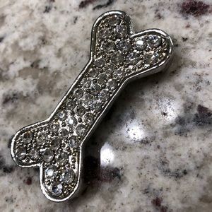 Dog Collar Rhinestone Bone Slider Charm Bling